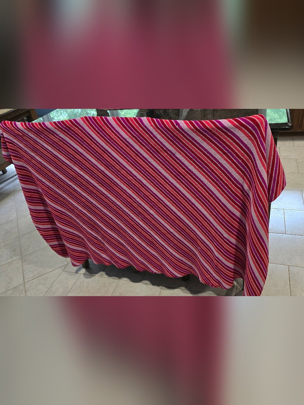 Striped Pink and Red Throw Blanket - 48x60